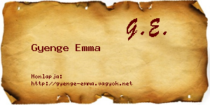 Gyenge Emma névjegykártya